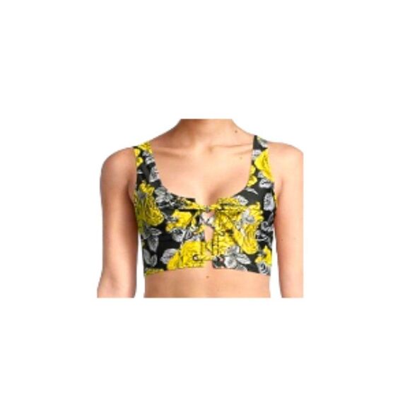 Ganni Other - Ganni Recycled Lace-Up Bikini Swim Top Biker Chick Honey Black (42) 10